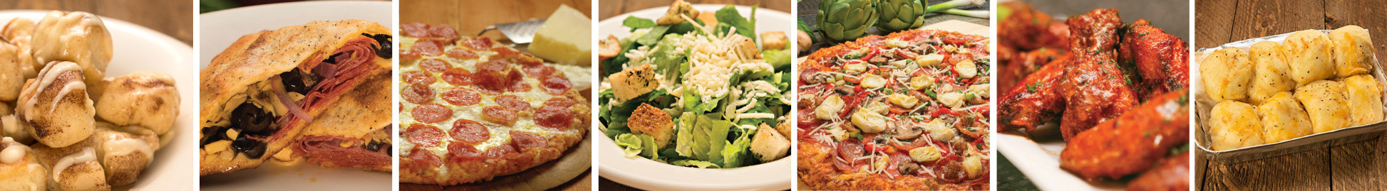 Me-n-Ed’s pizza, fresh salads, calzones, appetizers and more!